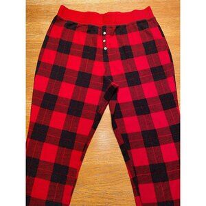 Buffalo Plaid Mens Lounge Pants With Button Fly